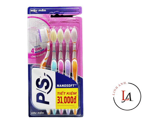 Bàn chải P/S Nano Soft vỉ 5 hồng